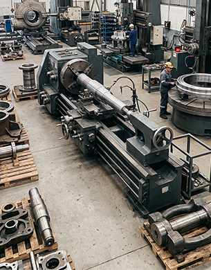Lathes and boring mill at VB workshop
